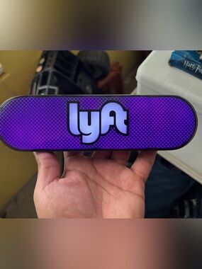 Lyft Purple Glow Light Mustache Original- no charge cable base